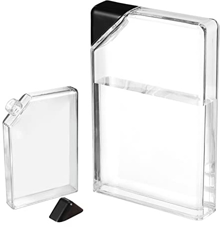 Lawnrden Bouteille d'eau carrée, bouteille d'eau plate portable claire réutilisable BPA sans fuite de fuites bouteilles de consommation consommation élégante pour voyages sportifs en plein air