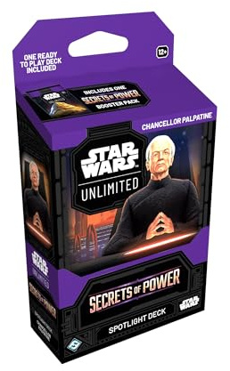 Asmodee Star Wars: Unlimited TCG Secrets of Power Chancellor Palpatine SPOTLIGHT DECK - Pre-Built 50-Card Ready-to-Play Deck with Booster Pack, Ages 12+, 2+ Players, 20 Minute Playtime