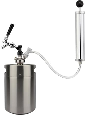 Mini fusto di birra da 5 litri, di spillatura for birra artigianale, rubinetto for birra alla spina con pompa 'aria perfetta e blocco a sfera del gas