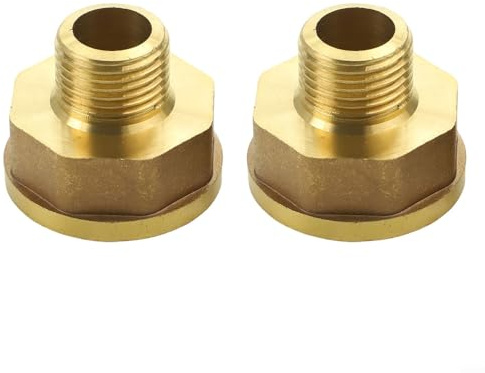 Messing Sechskantbuchse Reduzierverbinder G3/4 Pack Fittings G1/2 AG auf G1 oder IG für Gewindeadapter 2-teilig Sanitärfest (G1/2 auf G1)
