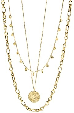 Purelei Hanalei Ketten-Set – 3-teiliges Damen Layering Schmuckset mit Malihini, Zodiac & Fashion Show Kette – Edelstahl, wasserfest, verstellbar 35–55 cm – Gold/Silber/Roségold (Gold)