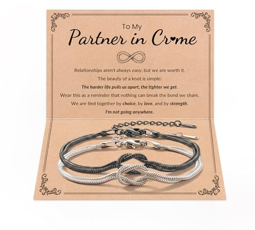 Mirrithymia Matching Couples Bracelets Set Funny Valentines Day Gifts for Boyfriend Girlfriend Him Her Anniversary Birthday Present Relationship Gift Stainless Steel