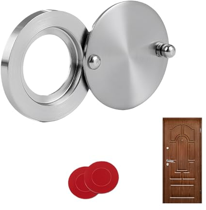 Cubierta para mirilla de puerta, sin necesidad de taladrar, mirilla de puerta, cubierta para agujeros de puerta con herramienta de instalación autoadhesiva, para puerta espía, protección para el