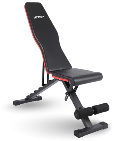 Fitby Hantelbank Hantelbank Hantelbank Bankdrücken Bankdrücken Trainingsbank Verstellbar 150 kg Tragkraft klappbar Schwarz