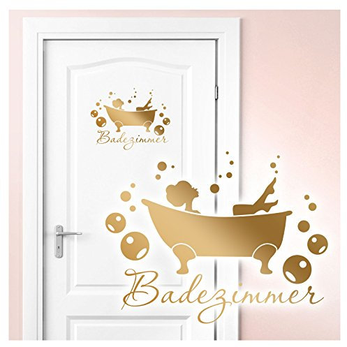 Wandaro Wandtattoo Badewanne I Flieder (BxH) 27 x 21 cm I Badezimmer Bad Deko WC selbstklebend Aufkleber Türaufkleber Wandsticker Wandtatoo Tür W3407