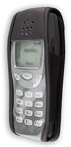 caseroxx Leather-Case with belt clip for Nokia 3210 made of genuine leather, Mobile phone cover in black