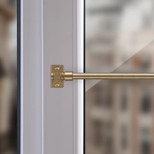 Cafehausstange (Mattgold / 75-125cm), Gardinenstange 50 bis 225 cm Länge ausziehbar, in vielen Farben, für Bistrogardinen, leichte Vorhänge