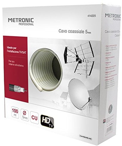 Metronic 414225 Cavo Coassiale, Bianco