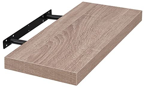 EUGAD Wandregal Wandboard Buchregal Hängeregal DVD CD Regal Holz Board 60cm Eiche 0116QJ