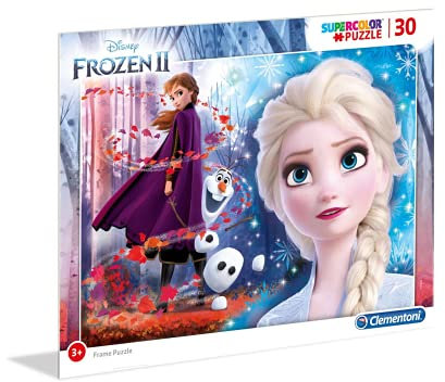 Clementoni 22702 Rahmenpuzzle Frozen 2 – Puzzle 30 Teile ab 3 Jahren, buntes Kinderpuzzle mit Rahmen und großen Puzzleteilen, Geschicklichkeitsspiel für Kinder