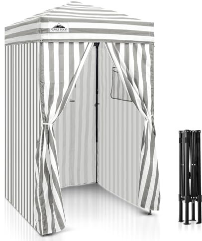 EAGLE PEAK Flex Ultra Compact Pop-Up-Umkleidekabine, tragbar, 1,2 x 1,2 m, für Pool, modische Fotoshootings oder Camping (Gray/Weiß)