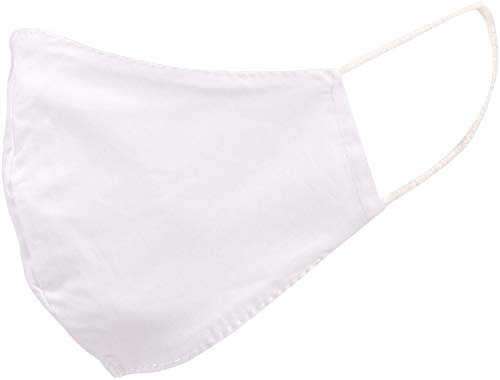 styleBREAKER Unisex Baumwoll Stoffmaske Einfarbig, Doppellagig, Wiederverwendbar, Waschbar, Community Maske 08040005, Farbe:Weiß