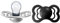 BIBS Supreme Schnuller 2er-Pack, BPA-frei, Symmetrischer Nippel. Silikon, Hergestellt in Dänemark. 6-18 Monate (2er Pack), Cloud/Black