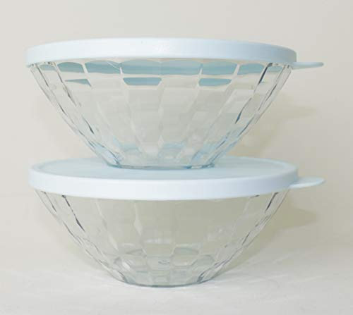 TUPPERWARE Diamant Stella Türkis Klar Servierschale Schüssel 2X 500ml + Mini Trichter lila