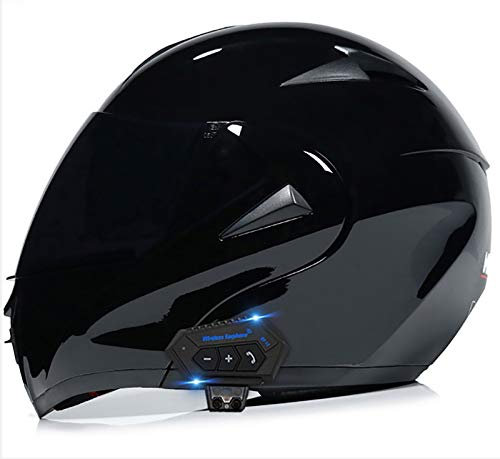 Modularer Motorrad-Bluetooth-Helm, Motorradhelm Mit Anti-Fog-Visier Klapphelm Für Männer Und Frauen ECE-Zulassung Roller Scooter Jethelm Integralhelmhat 6, M=(57~58CM)