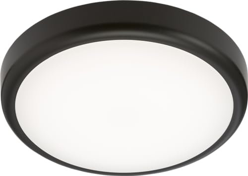 Knightsbridge LED Bathroom IP65 14W CCT Adjustable Wall or Ceiling mounting Bulkhead Fitting with Black Trim