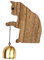 TentHome Türklingel Türglocke Messing Vintage Eingangsalarm Windspiel Holz Klingel Haustür Katze Figur Glocke für Shop Hotel Garten Eingang Nussbaum