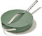 Caraway Ceramic Sauté Pan with Lid – Durable, Non-Toxic Ceramic Coated Interior – Stainless Steel Handles – Induction, Gas, & Electric Stovetop Safe – Oven Safe – Sage