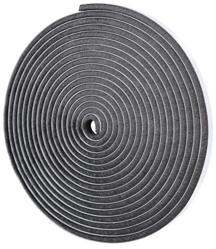 COUMENO 10m Selbstklebende Bürstendichtung für Türen & Fenster, 23mm x 9mm. | Rückstandsloses Wasserdichtes Dichtungsband, Graue Bürstendichtung für Rolladen & Schränke, Wind-, Staub- und Insektendicht.