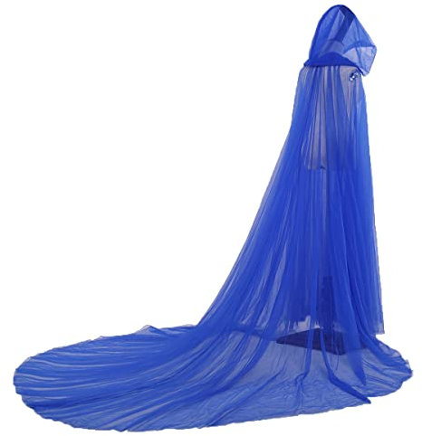 GRACEART Damen Tüll Umhang Hochzeit Mantel mit Kapuze Lange Jacke Braut Wraps Cape