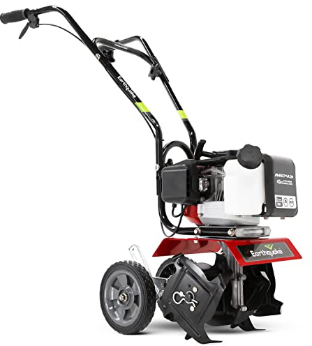 EARTHQUAKE Coltivatore MC43 41999, motore Viper a 2 cicli da 43 cc, larghezza regolabile da 6 a 10 pollici, profondità massima 20,3 cm, manubrio a mano, leggero, servizio clienti con sede negli Stati