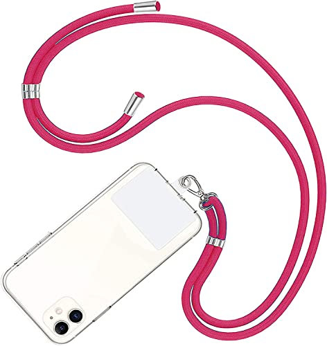Captor Cordino Catenella Laccio Porta Cover per Telefono Smartphone Cellulare da Collo - Tracolla Catenina con Cordini da Phone Cellulari Telefoni Accessori Universale Laccetti Donna Uomo (Fucsia)