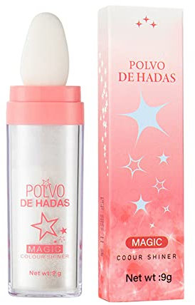 Polvo De Hadas Highlight Patting Powder Stick, Fairy Patting Puder, Haar Körper Glitzer Bombe, Gesicht Körper Highlighter Illuminating Powder Brighten Schimmer Puder Make-up (White Moonbeam)