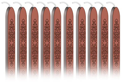 10 Stück Rot Kupfer Siegelwachs Dichtungs Wachs Versiegelung Sticks mit Docht für Retro Vintage Wachs Siegel Stempel