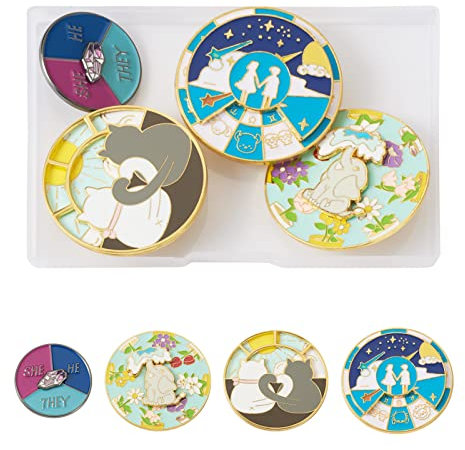 PandaHall 4pcs Katze Emaille Pins Set Elefant Revers Pins Kätzchen Tier Brosche Pin Abzeichen für DIY Kleidung Pullover Hemd Jacke Rucksack Hut, Gemischte Farbe #5
