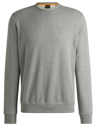 BOSS Mens Westart Cotton-terry regular-fit sweatshirt with logo patch