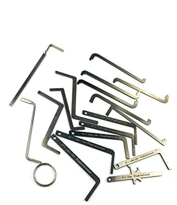 TPM Go 18pcs Lock Picking Tension Tool Kit - European Lock, Stainless Steel Crowbar Set