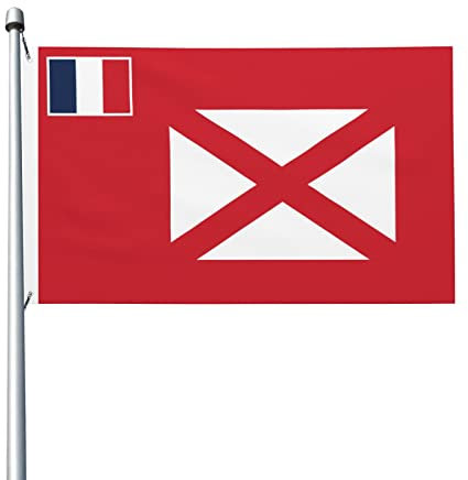 Drapeau de Wallis et Futuna (1887-1910) drapeaux 0,9 x 1,5 m décoration extérieure drapeau léger bannière maison fête drapeaux cour 3 x 5 drapeaux