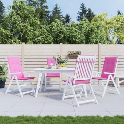 LAPOOH Hochlehner-Auflagen 4 STK. Rosa Stoff, Sitzauflagen Gartenmöbel, Auflagen Für Gartenmöbel, Gartenstuhlauflagen Hochlehner, Polsterauflagen Für Gartenmöbel