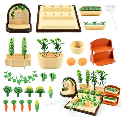 24pcs Miniatur Garten Zubehör,Miniatur Puppenhaus Zubehör Garten,Miniatur Garten Zubehör Set,Mini Wichtel Zubehör,Geeignet zum Dekorieren von Minigärten