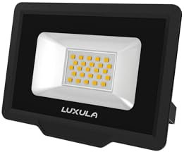 LUXULA LED Strahler Außen, 20W, 4000K Neutralweiß,2000lm, IP65 wasserdicht, Außenstrahler Fluter, Aussenleuchte Scheinwerfer, LED Außenbeleuchtung für Garten, Einfahrt, Garage, Terrasse, Schwarz