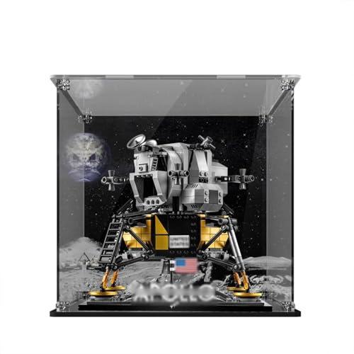 Acryl-Vitrine ist kompatibel mit Lego 10266 Apollo 11 Lunar Lander Modell. Sammlerstücke, staubdicht, transparente Display-Box (nur Aufbewahrungsbox 3 mm) (Hintergrund)