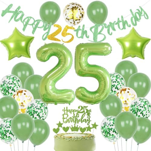 Grün Geburtstagsdeko 25 Mann, Grün 25 Geburtstag Deko Frau, Luftballons 25. Geburtstag Grün, Geburtstagsdeko Mann Grün 25. Geburtstag, Grün 25. Frau Ballon, Grün 25. Party Deko