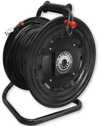 Netzwerk LAN Kabeltrommel CAT6 S/FTP RJ45 Keystone Buchsen Internetverlängerung erweitern Metall schwarz (90 Meter)