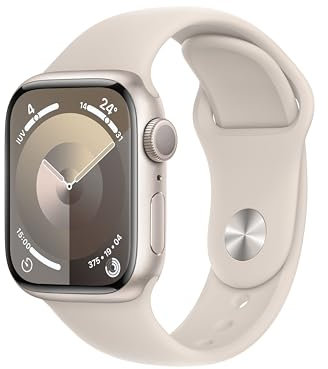 Apple Watch Series 9 [GPS, 41mm] - Starlight Aluminum Case with Starlight Sport Band, M/L (Renewed)