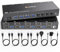 8K@30Hz 4 PC 2 Monitore KVM Switch,ESKEVE Dual Monitor KVM Switch DisplayPort 4K@144Hz Expansion und Replikationsmodus mit 4 USB Kabeln, Desktop Controller und Netzadapter
