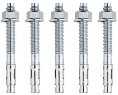 BATIFIX Schwerlastanker Schwerlastdübel Bolzenanker Keilanker Anker Ankerbolzen Ankerschraube Blitzdübel verzinkt inklusive Mutter und Unterlegscheibe (20, M12 x 120)