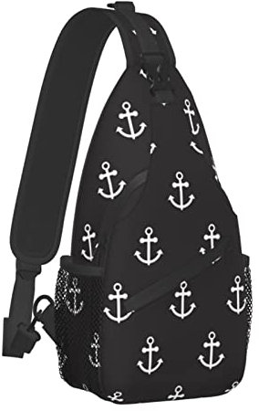 XVBCDFG Umhängetasche mit nautischem Anker-Motiv, für Herren und Damen, nautisches Anker-Motiv, Schultertasche für Herren, kleiner, lässiger Sling-Rucksack, Brusttasche, siehe abbildung, Einheitsgröße