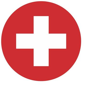 Schweiz Switzerland Aufkleber 5cm Rund Flagge Fahne Runde Vinyl Stickers EM WM