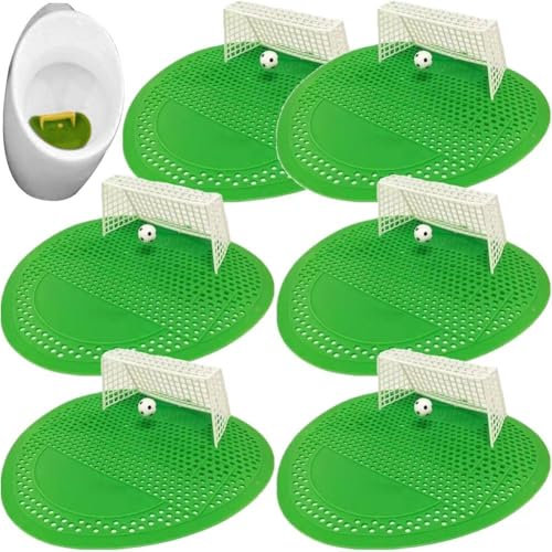 Glixoft 6pcs Football Goal Urinal Sieve Anti Odor Urinal Screen Guard Urinal Filter Mat Male Toilet Cleaner for Men's Toilet