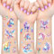 Licorne Tatouage Paillette Enfant, 12 Feuilles Tatouage Ephemere Licorne Fille, Cadeaux Licorne pour Filles, Tatouages Licorne Anniversaire Enfant, Kit Tatouage Licorne Paillette Enfant