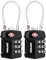 GRIFEMA [Pack de 2] Candados TSA para Maletas, Candados de Seguridad con Código 3 Dígitos y Cable Anticorte, Ideal para Gimnasio y Viajes (GA1006-2)