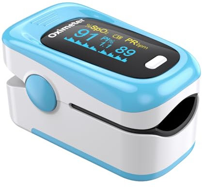 Yohcuro Fingertip Pulse Oximeter with Fast & High-precision SpO2 Measurement, Blood Oxygen Saturation & Pulse Rate Monitoring, Bright OLED Screen with Large Fonts (Blue)