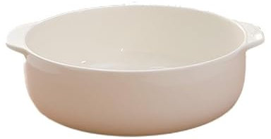 Kbotiques Auflaufform aus Knochenporzellan in Weiß für die Heißluftfritteuse | für die Zubereitung von Lasagne, Suppe, Tiramisu und mehr Fritteuse Zubehör (6.5 zoll / 900 ml)