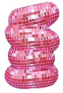 WJLYDM Petit Vase Boule Disco argenté, Pot de Fleurs, décoration de Table, Sculpture, Centre de Table, décoration d'intérieur(Pink)