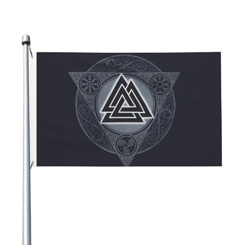 Valknut Viking Rune Banner, Nordische Mythologie Hängendes Polyester-Banner, Party-Heimdekoration Für Drinnen Und Draußen